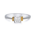 Invisible-Set Diamond Engagement Ring Two Tone 14k Gold (0.25ct)