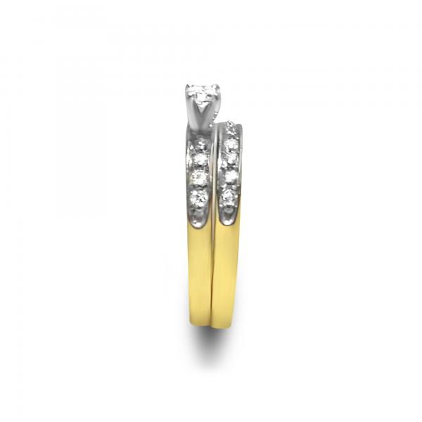 Diamond Sidestone Accented Bridal Set in 14k Yellow Gold (0.57ct)