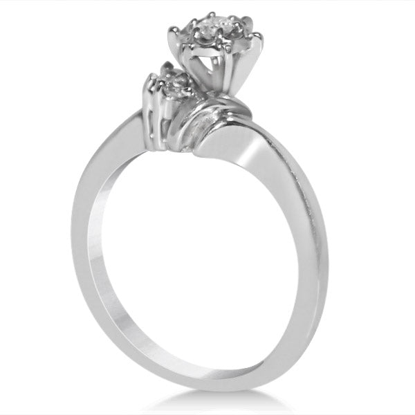 Diamond Sidestone Accented Bridal Set in 14k White Gold (0.25ct)