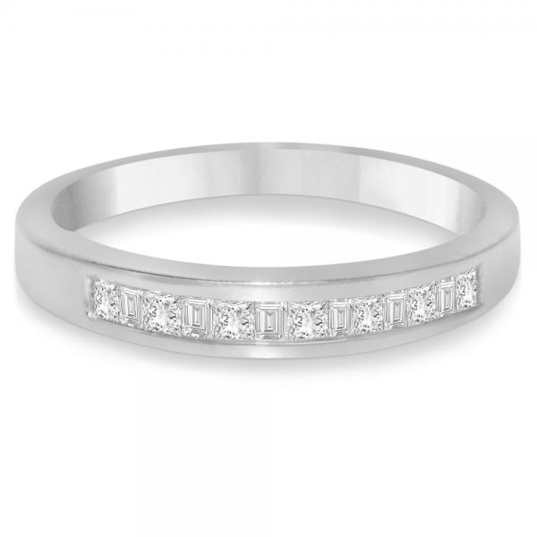 Men's Diamond Accented Wedding Band in 14k White Gold (0.35ct)