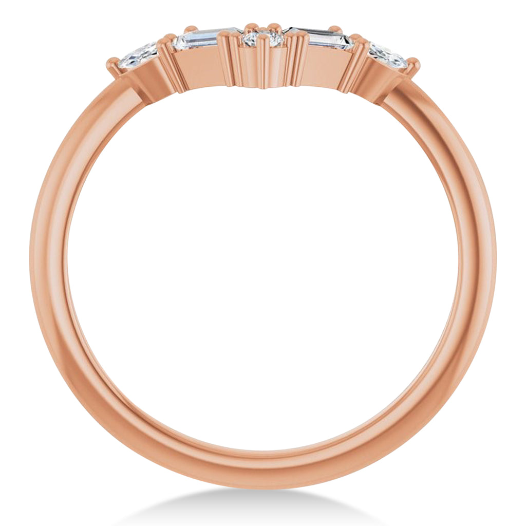 Lab-Grown Diamond V Bar Multi-Stone Ring 14K Rose Gold (0.25ct)