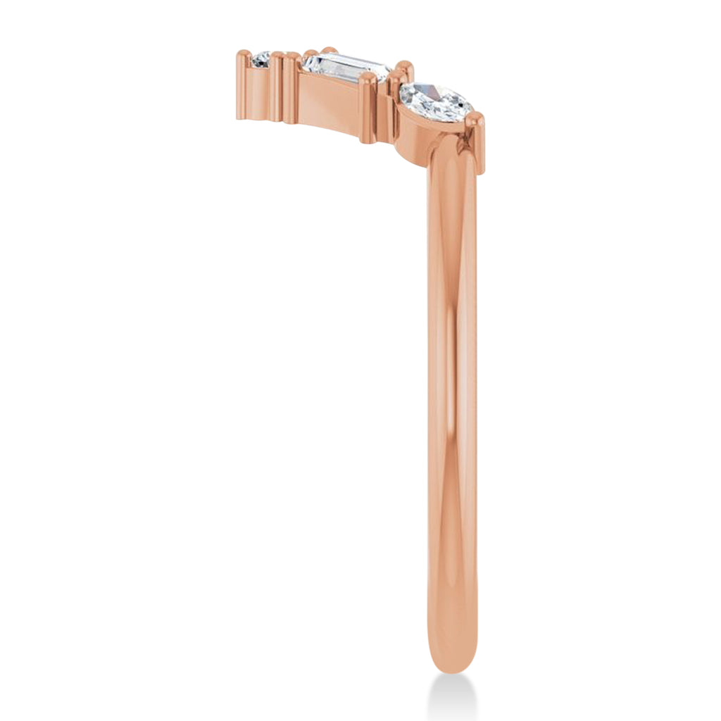 Lab-Grown Diamond V Bar Multi-Stone Ring 14K Rose Gold (0.25ct)