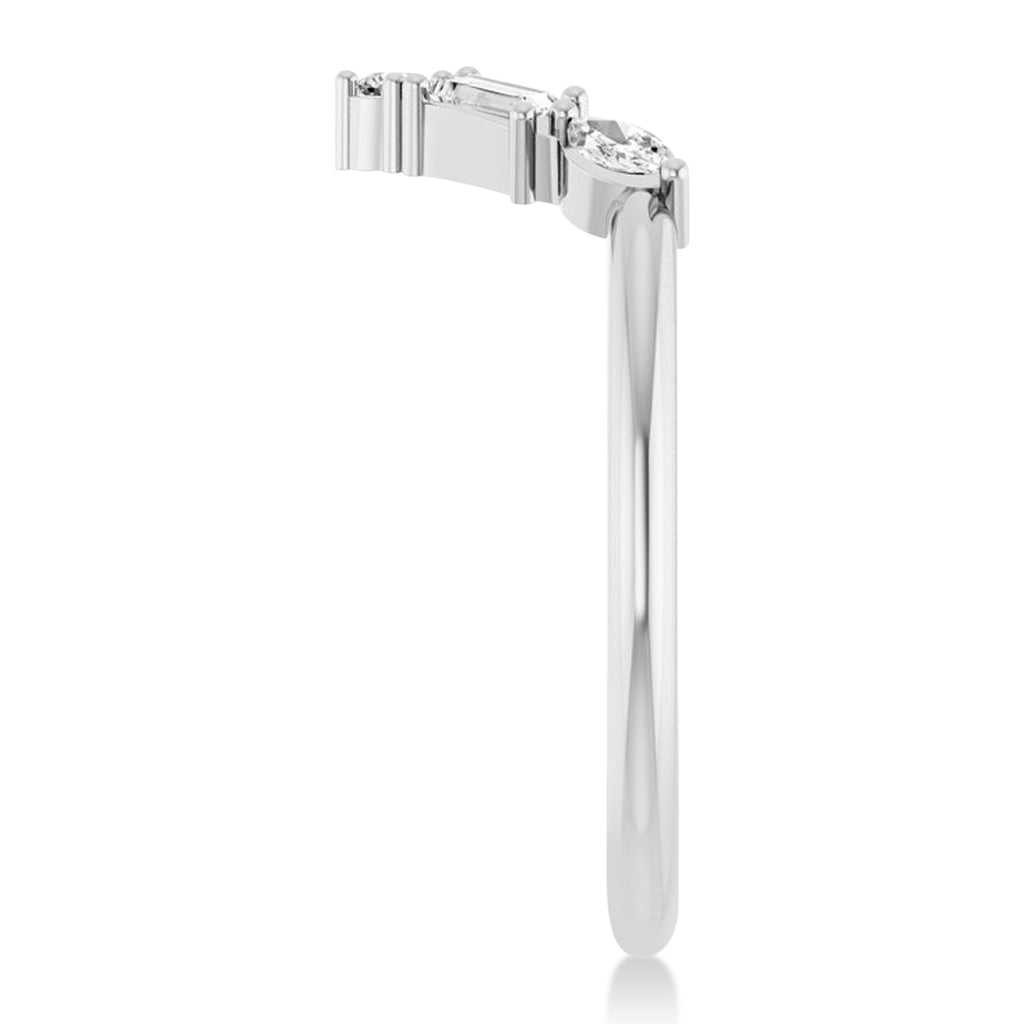 Lab-Grown Diamond V Bar Multi-Stone Ring 14K White Gold (0.25ct)