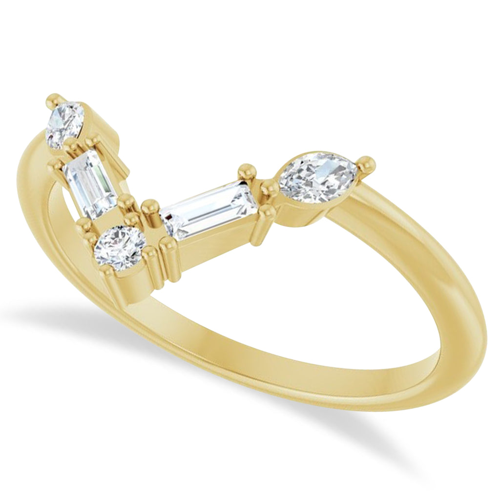 Lab Diamond V Bar Multi-Stone Ring 14K Yellow Gold (0.25ct)