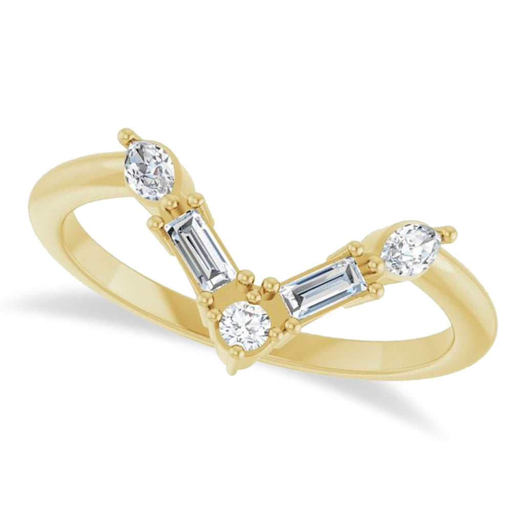 Lab Diamond V Bar Multi-Stone Ring 14K Yellow Gold (0.25ct)