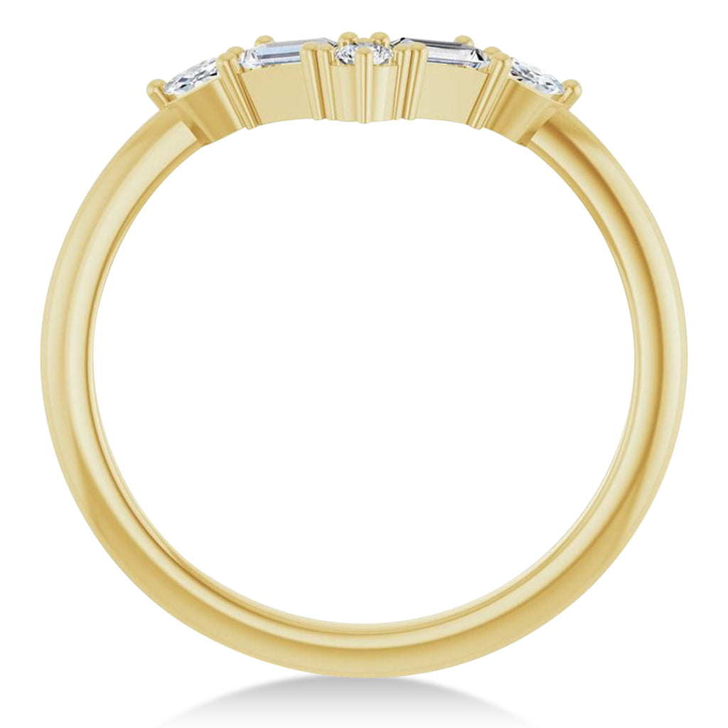 Natural Diamond V Bar Multi-Stone Ring 14K Yellow Gold (0.25ct)