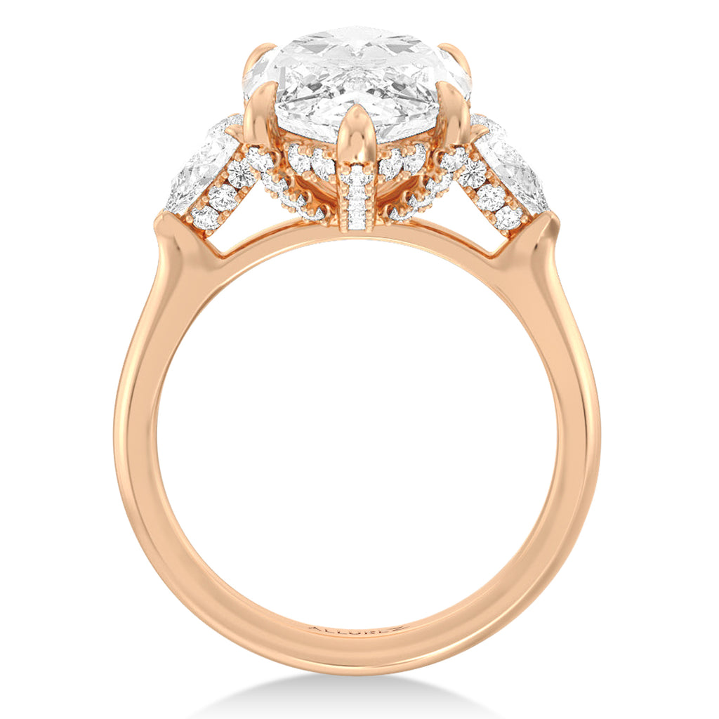 Marquise Lab Diamond Engagement Ring 14K Rose Gold (5.00ct)