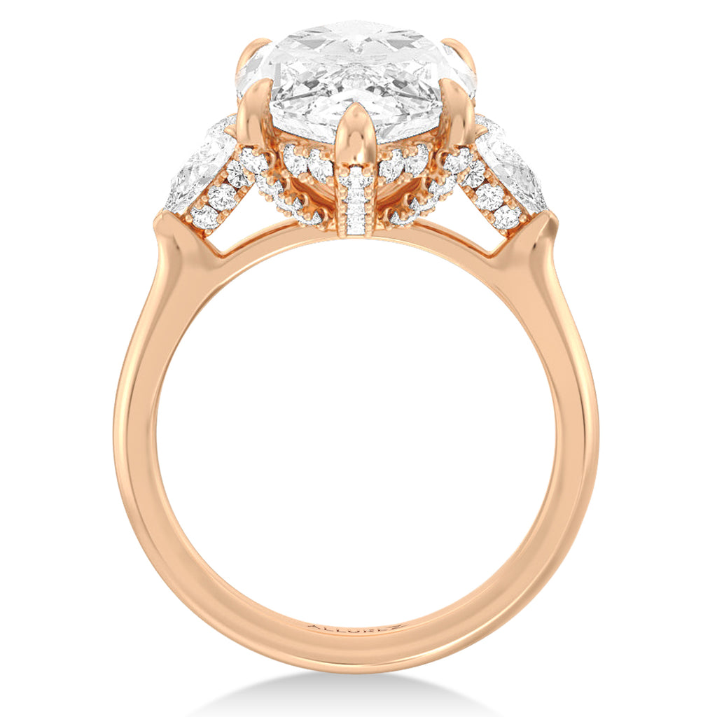Marquise Lab Diamond Engagement Ring 14K Rose Gold (6.00ct)