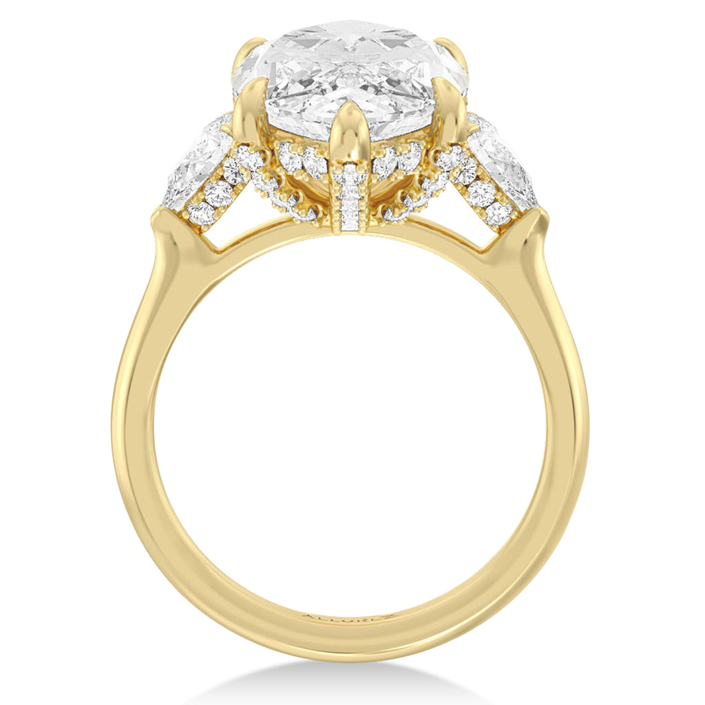 Marquise Lab Diamond Engagement Ring 14K Yellow Gold (6.00ct)