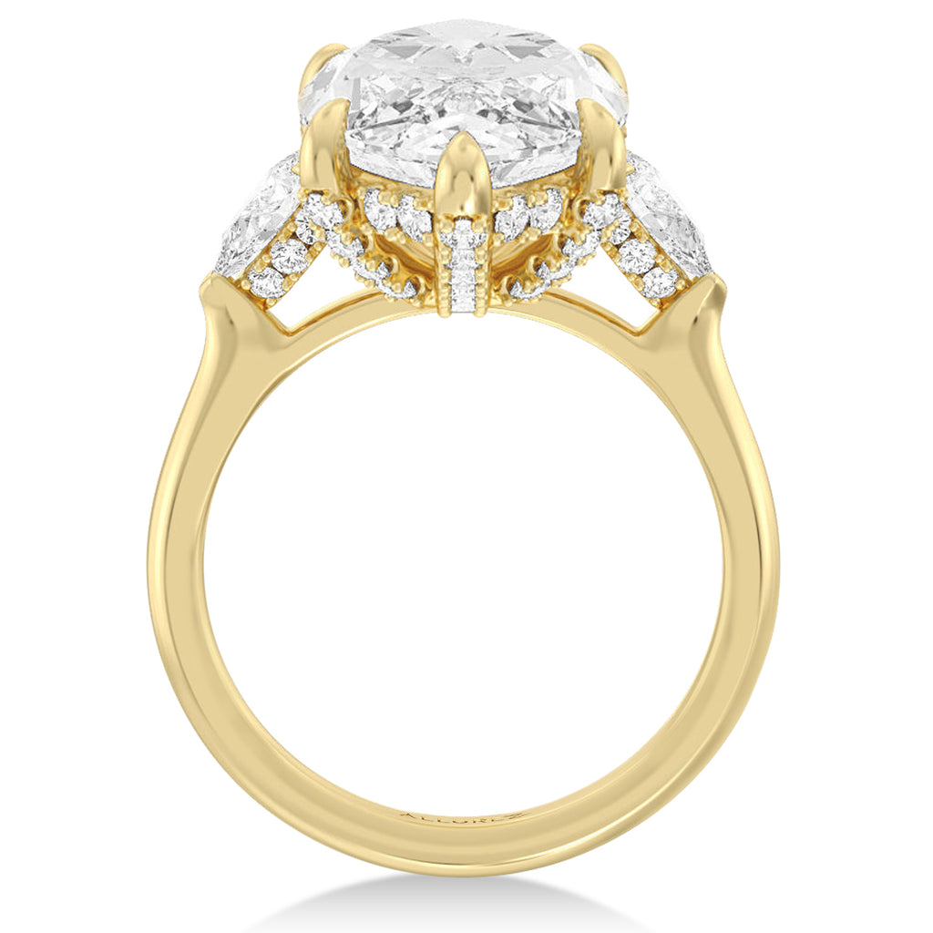 Marquise Lab Diamond Engagement Ring 14K Yellow Gold (7.00ct)