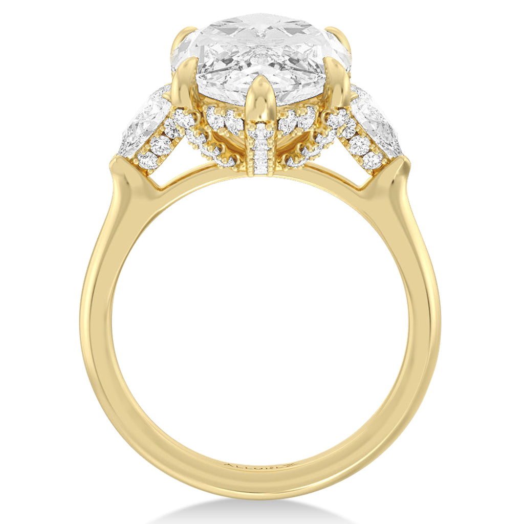 Marquise Lab Diamond Engagement Ring 14K Yellow Gold (8.00ct)
