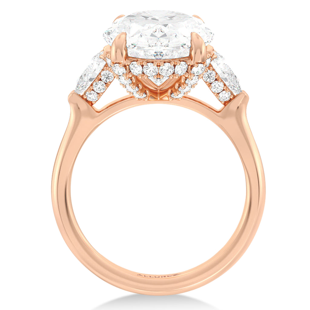 Oval Lab Diamond Engagement Ring 14K Rose Gold (7.00ct)