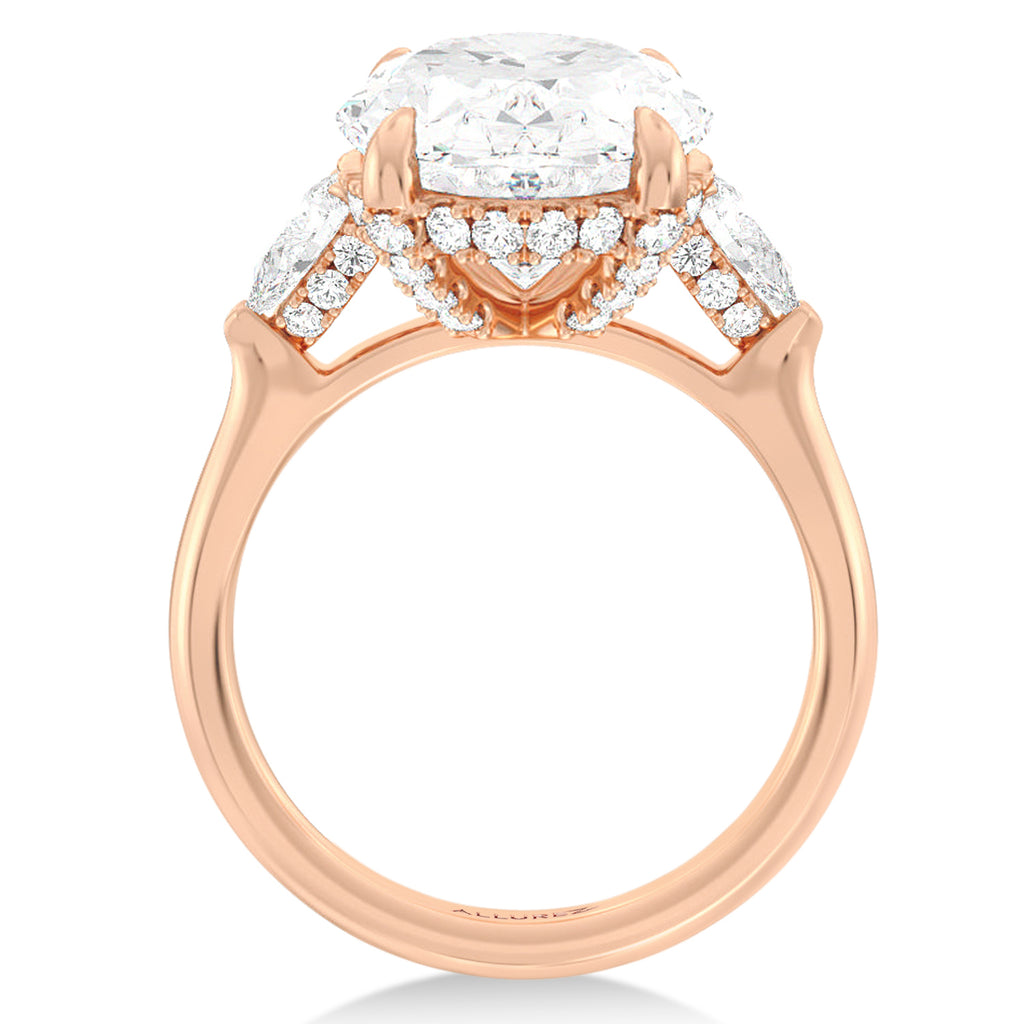 Oval Lab Diamond Engagement Ring 14K Rose Gold (8.00ct)