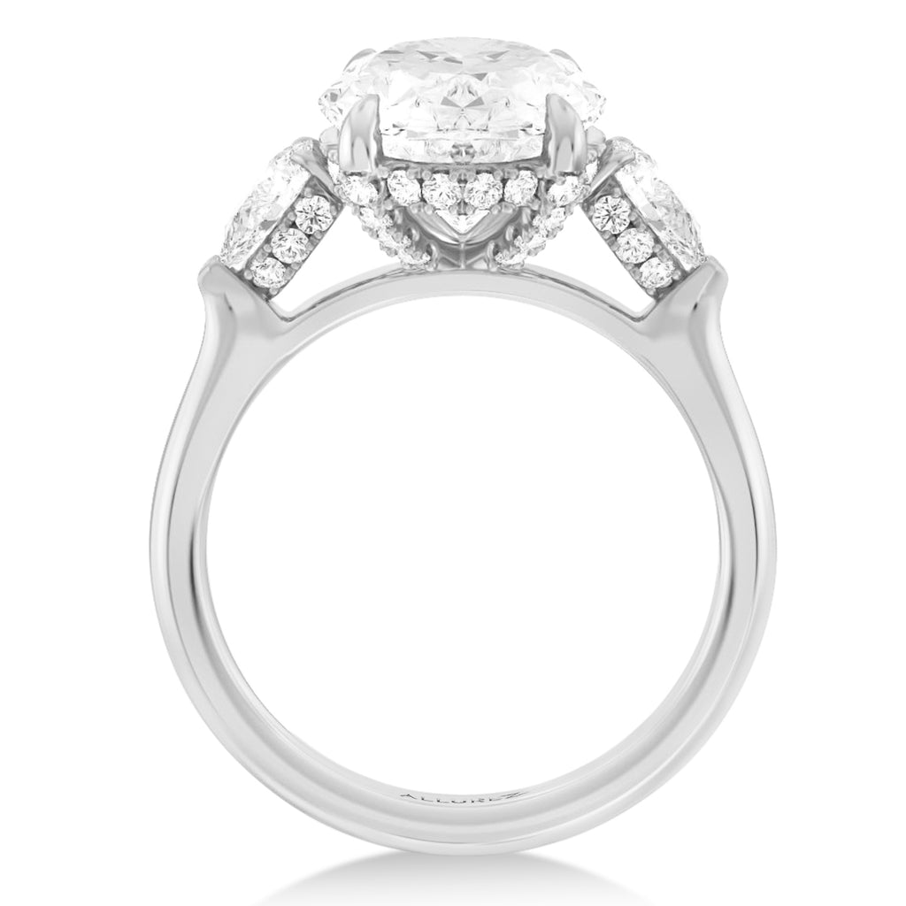 Oval Lab Diamond Engagement Ring 14K White Gold (5.00ct)