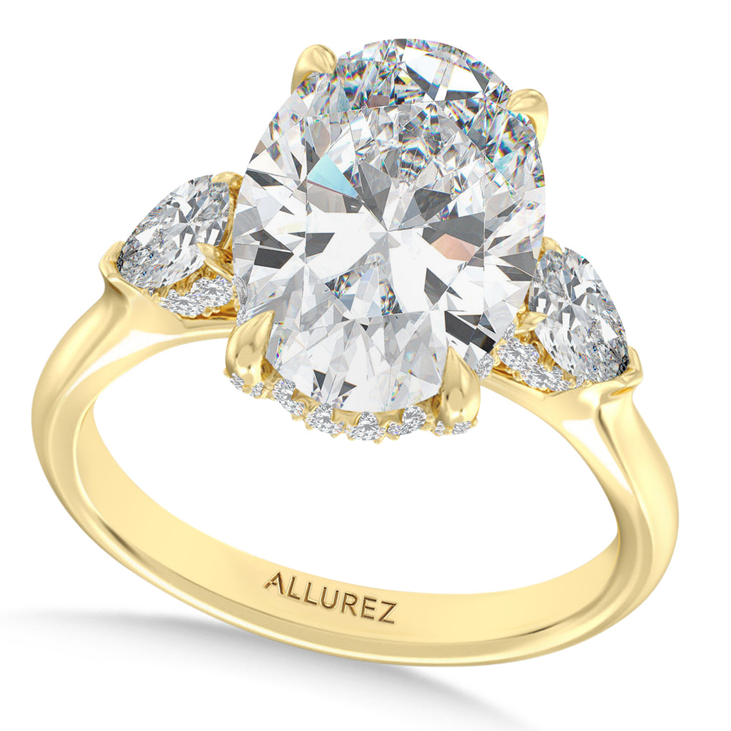 Oval Lab Diamond Engagement Ring 14K Yellow Gold (6.00ct)