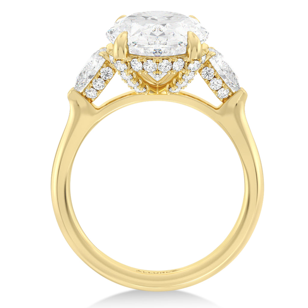 Oval Lab Diamond Engagement Ring 14K Yellow Gold (6.00ct)