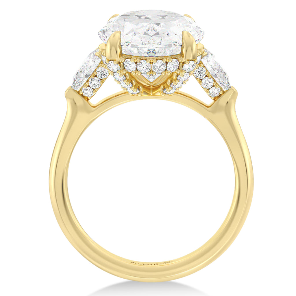 Oval Lab Diamond Engagement Ring 14K Yellow Gold (7.00ct)