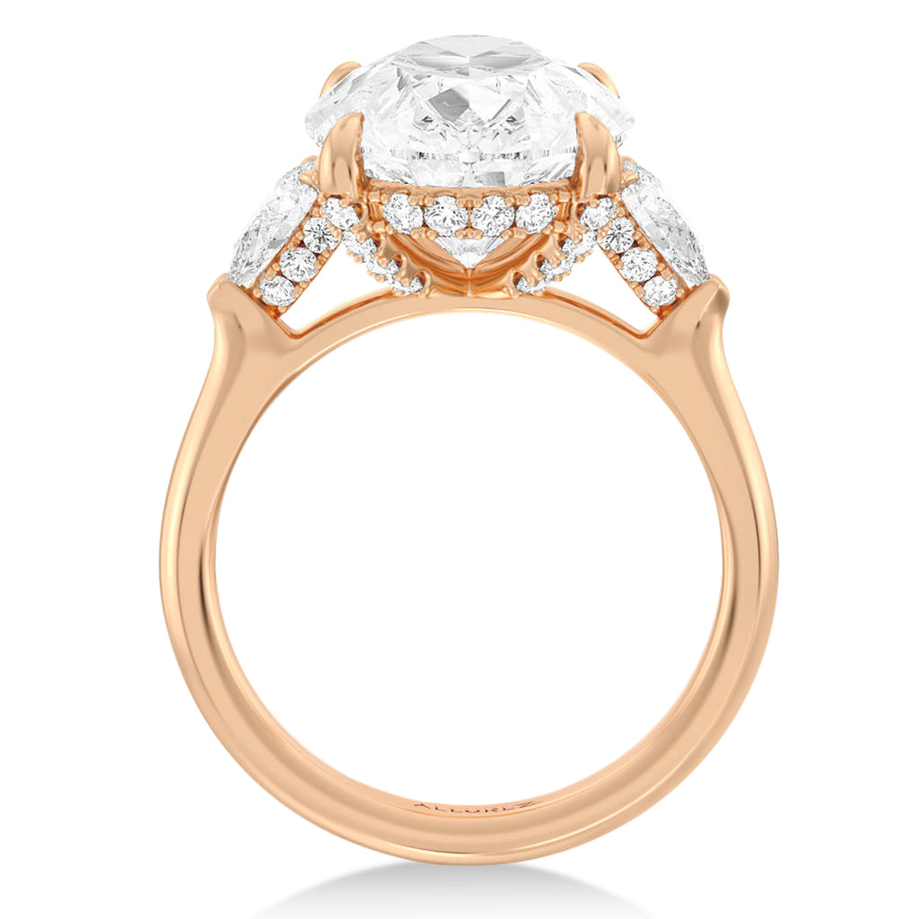 Pear Lab Diamond Engagement Ring 14K Rose Gold (6.00ct)