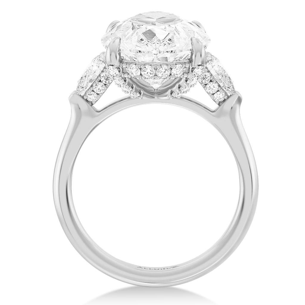 Pear Lab Diamond Engagement Ring 14K White Gold (6.00ct)