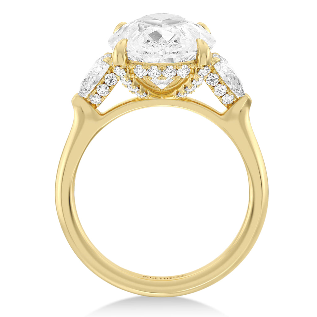 Pear Lab Diamond Engagement Ring 14K Yellow Gold (5.00ct)