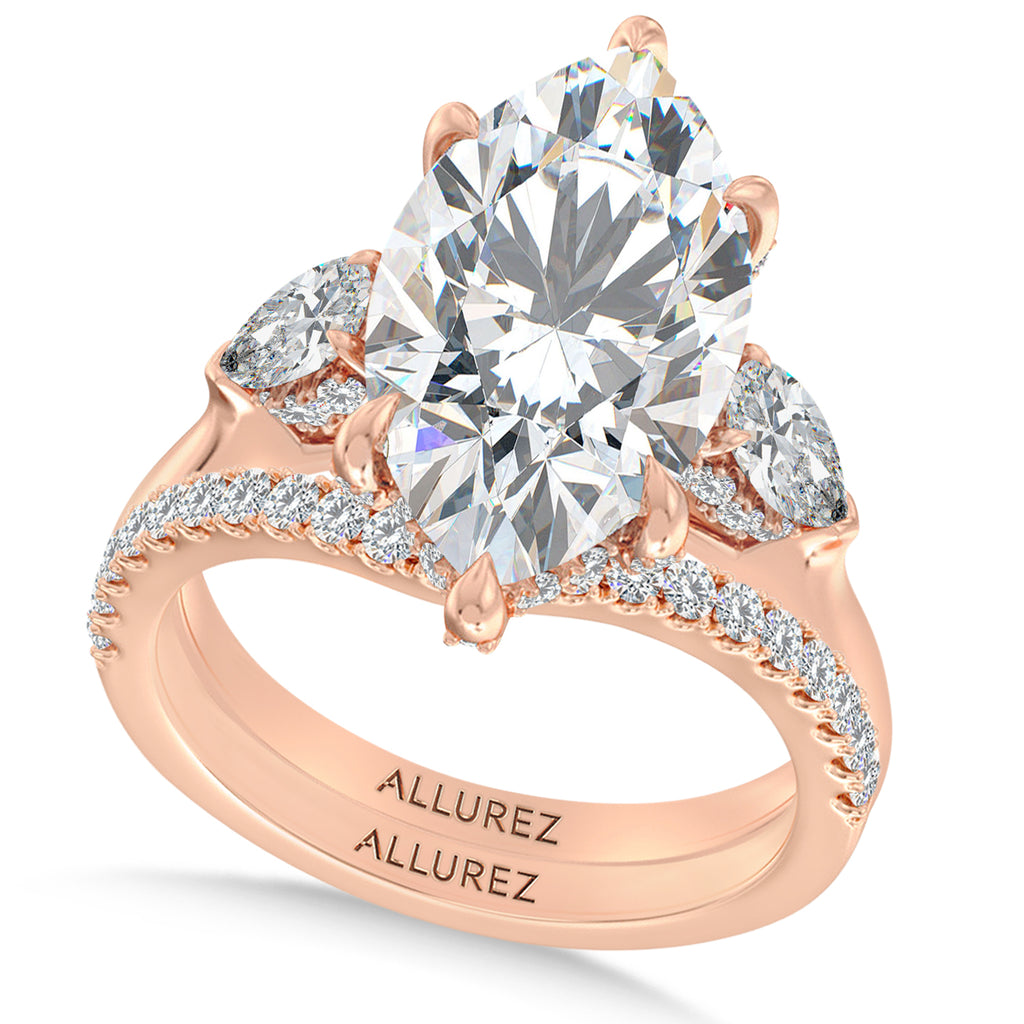 Marquise Lab Diamond Bridal Set 14K Rose Gold (6.33ct)