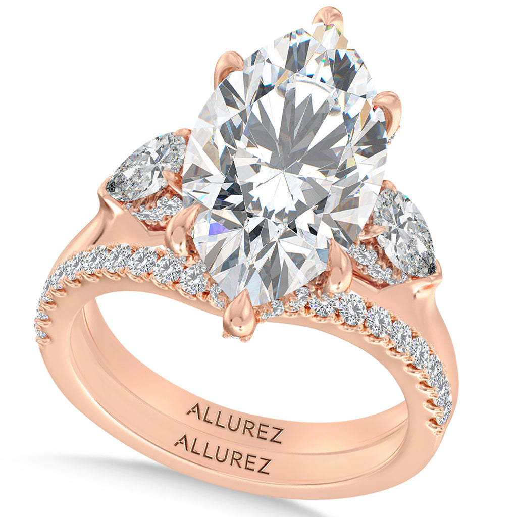 Marquise Lab Diamond Bridal Set 14K Rose Gold (8.33ct)