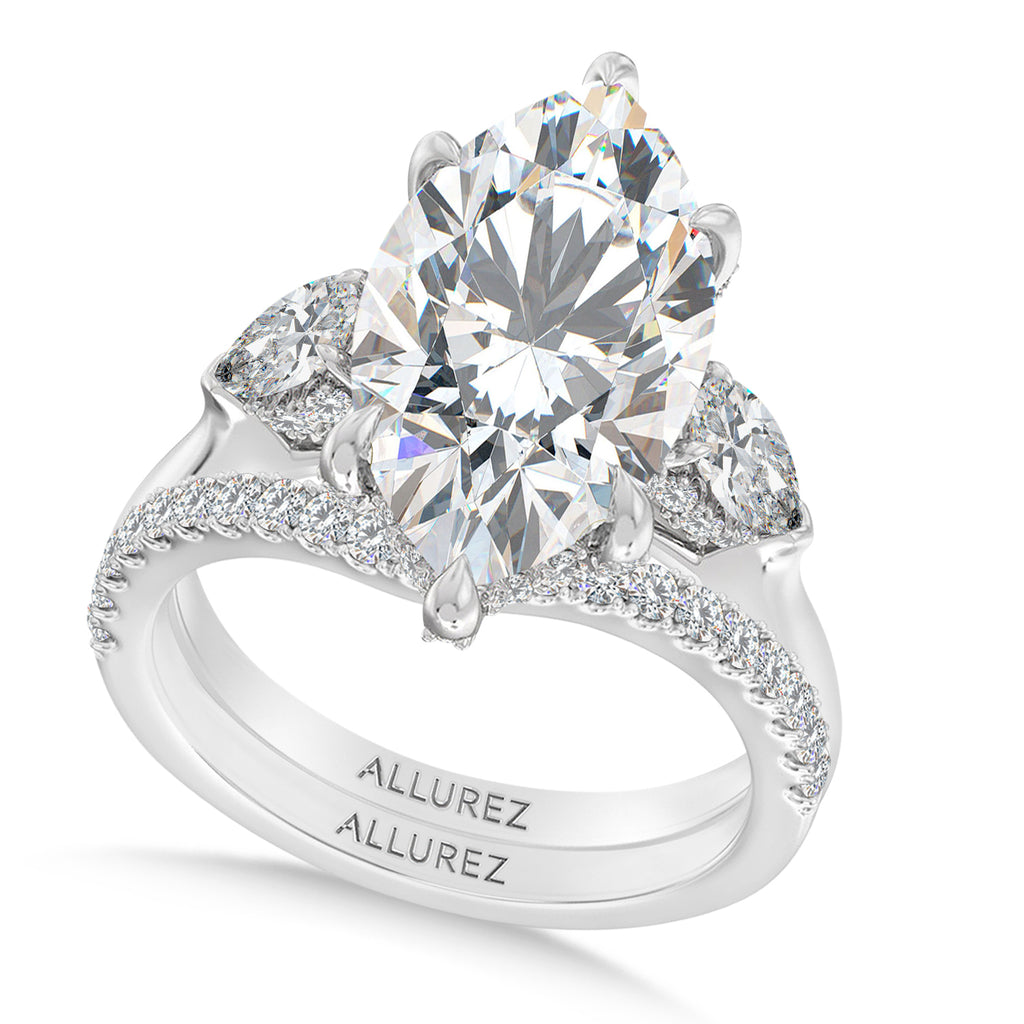 Marquise Lab Diamond Bridal Set 14K White Gold (5.33ct)