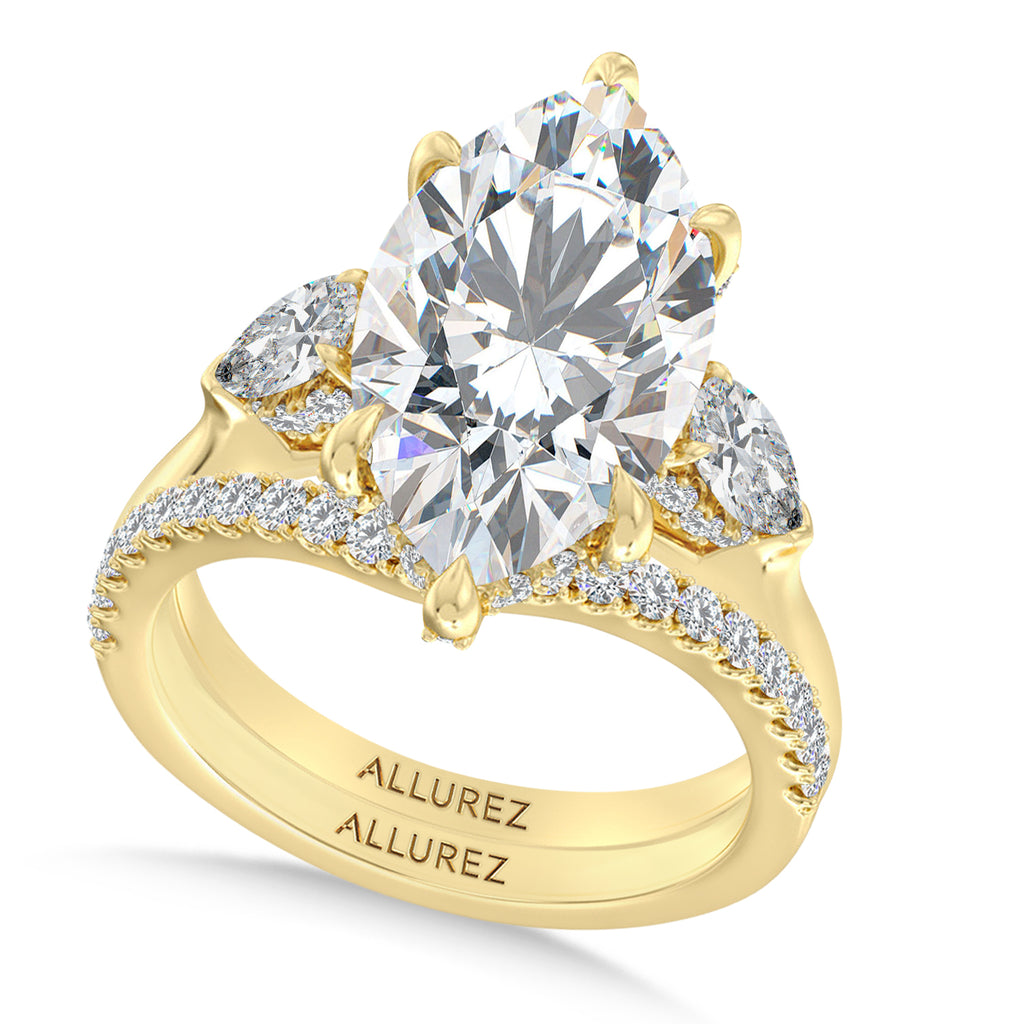 Marquise Lab Diamond Bridal Set 14K Yellow Gold (5.33ct)