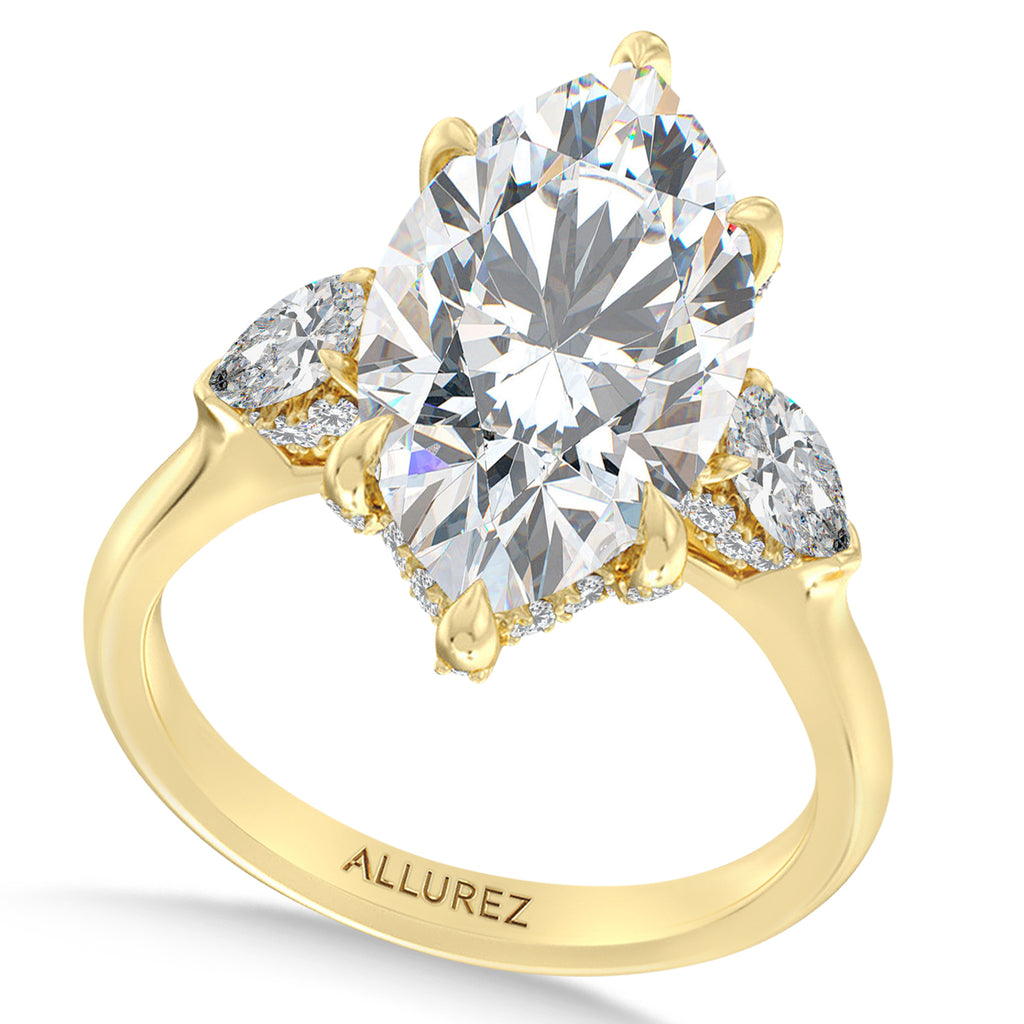 Marquise Lab Diamond Bridal Set 14K Yellow Gold (6.33ct)