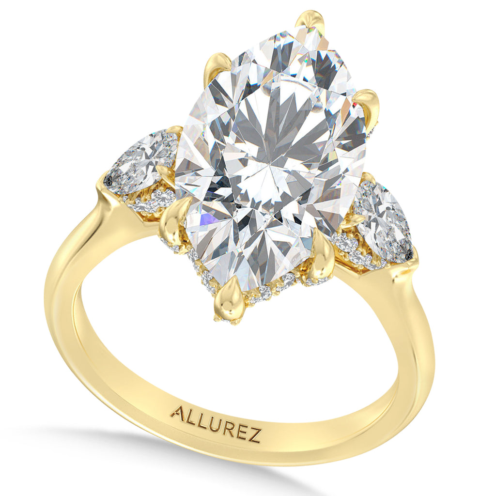 Marquise Lab Diamond Bridal Set 14K Yellow Gold (7.33ct)