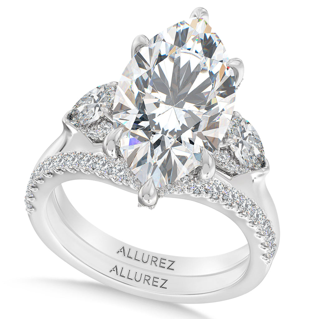 Marquise Lab Diamond Bridal Set Platinum (7.33ct)