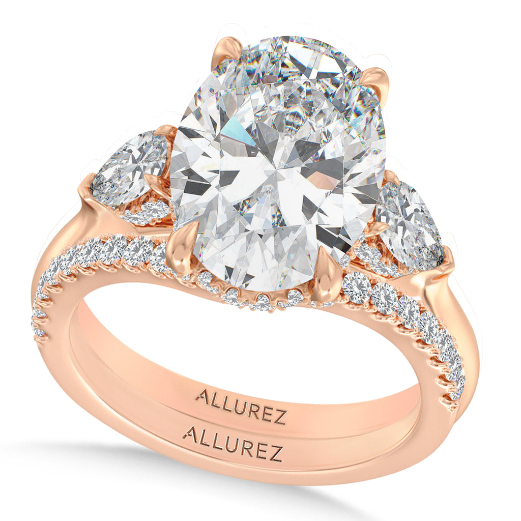 Oval Lab Diamond Bridal Set 14K Rose Gold (5.33ct)