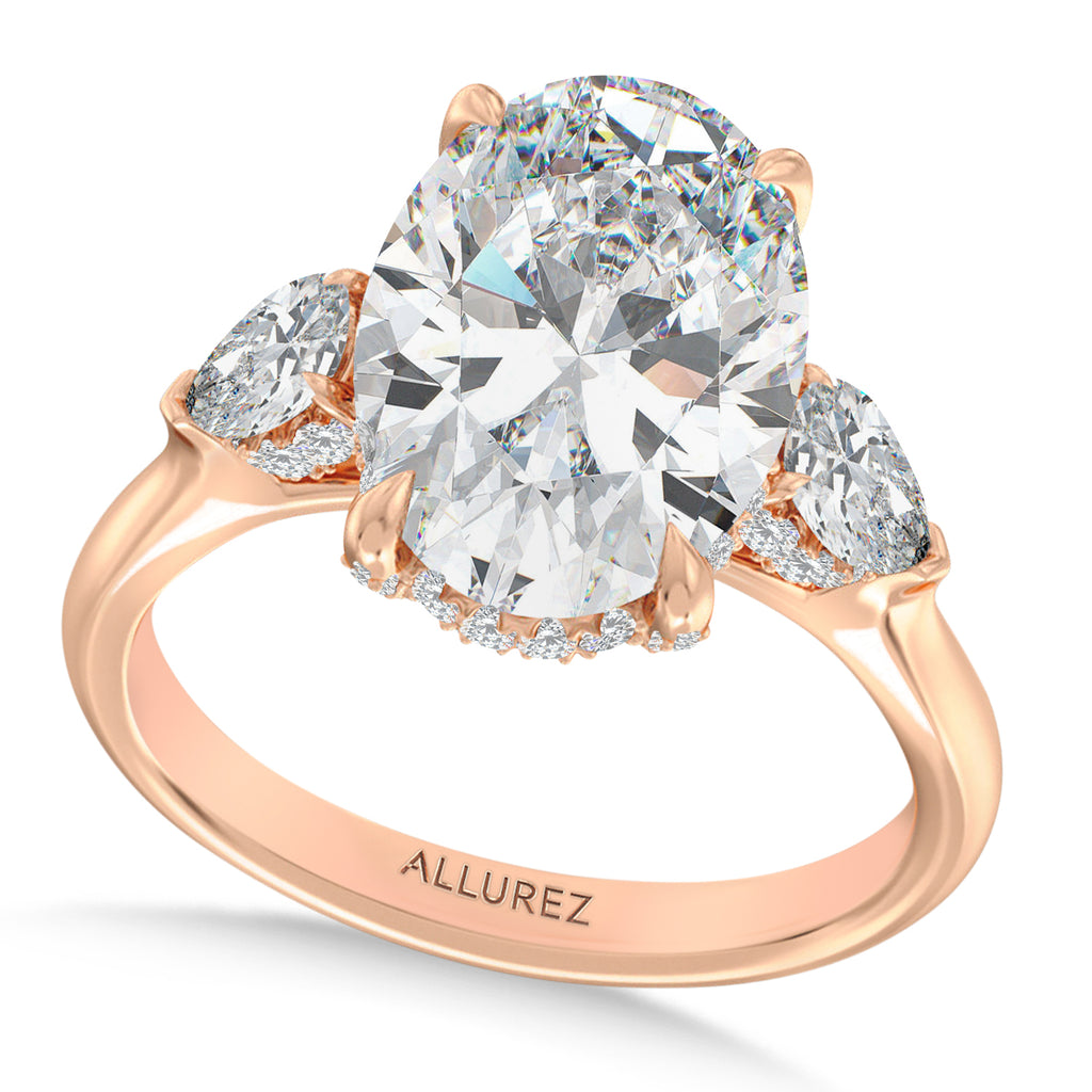 Oval Lab Diamond Bridal Set 14K Rose Gold (5.33ct)