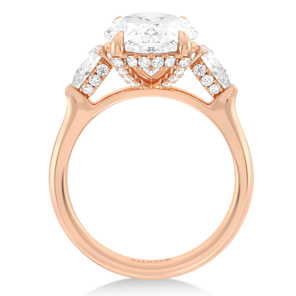 Oval Lab Diamond Bridal Set 14K Rose Gold (5.33ct)