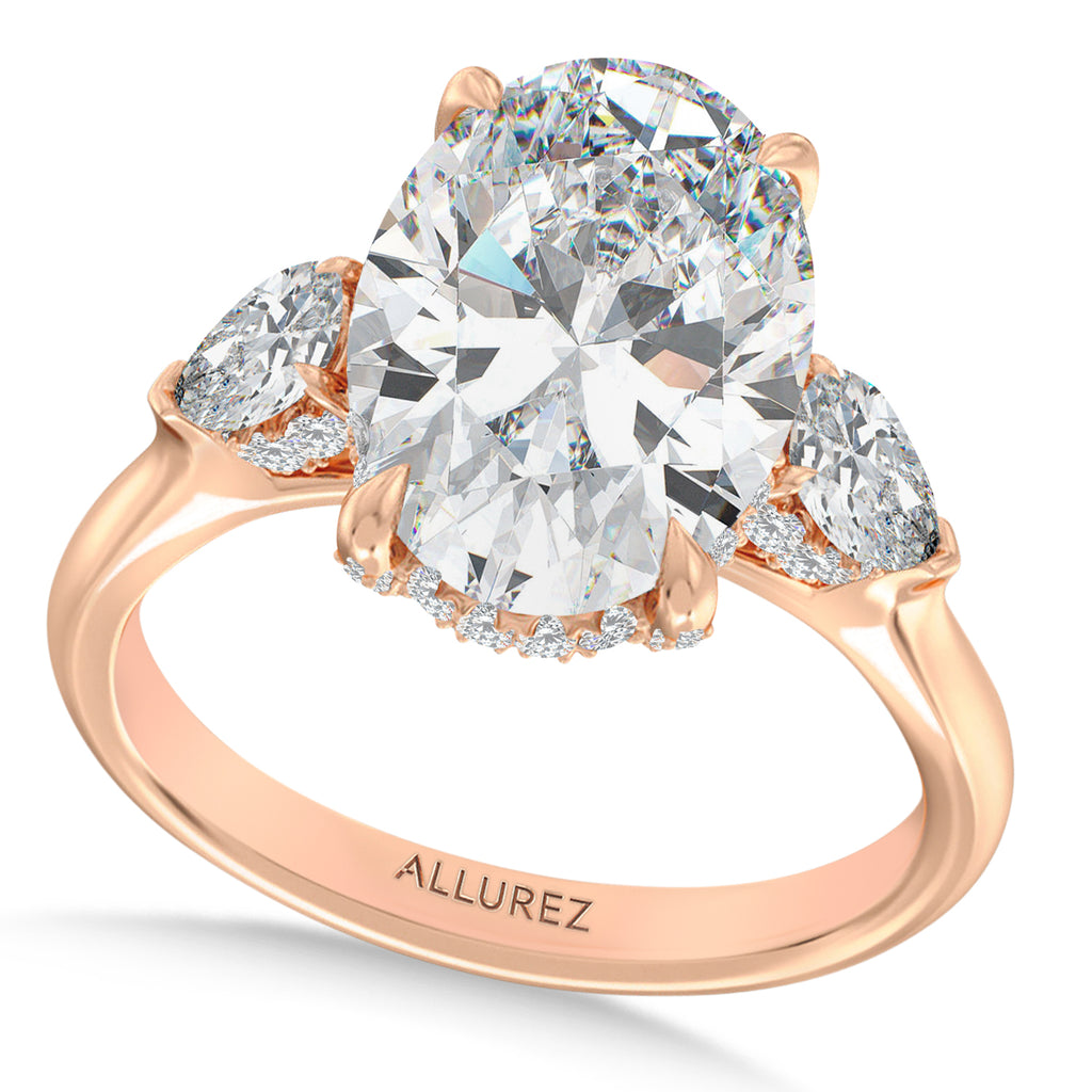 Oval Lab Diamond Bridal Set 14K Rose Gold (6.33ct)