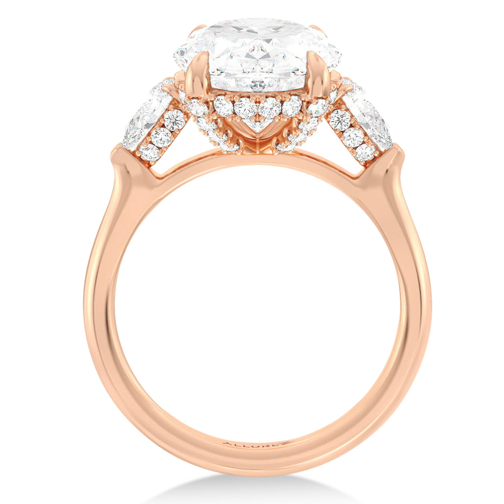 Oval Lab Diamond Bridal Set 14K Rose Gold (6.33ct)