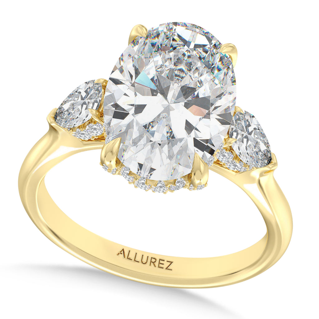 Oval Lab Diamond Bridal Set 14K Yellow Gold (5.33ct)
