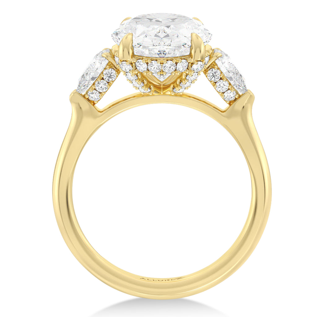 Oval Lab Diamond Bridal Set 14K Yellow Gold (5.33ct)