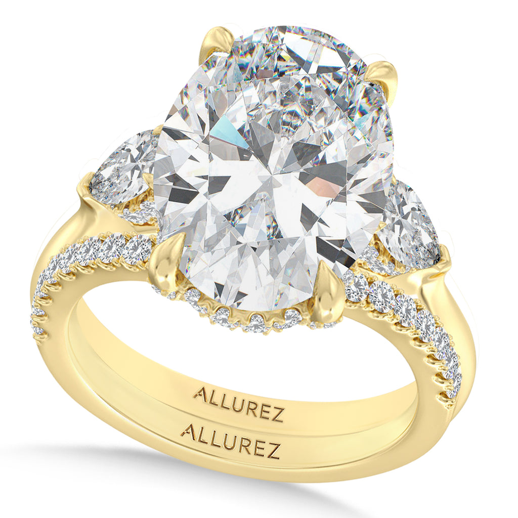 Oval Lab Diamond Bridal Set 14K Yellow Gold (8.33ct)