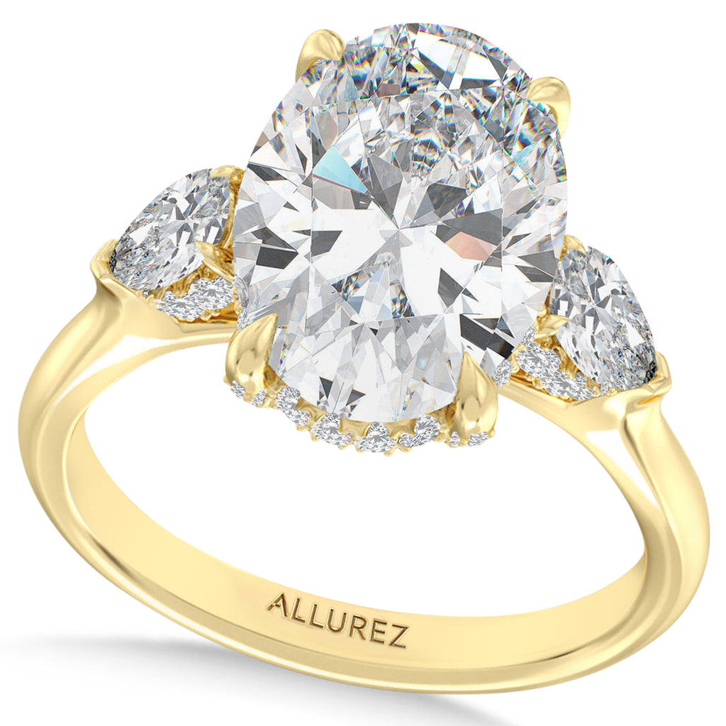 Oval Lab Diamond Bridal Set 14K Yellow Gold (8.33ct)