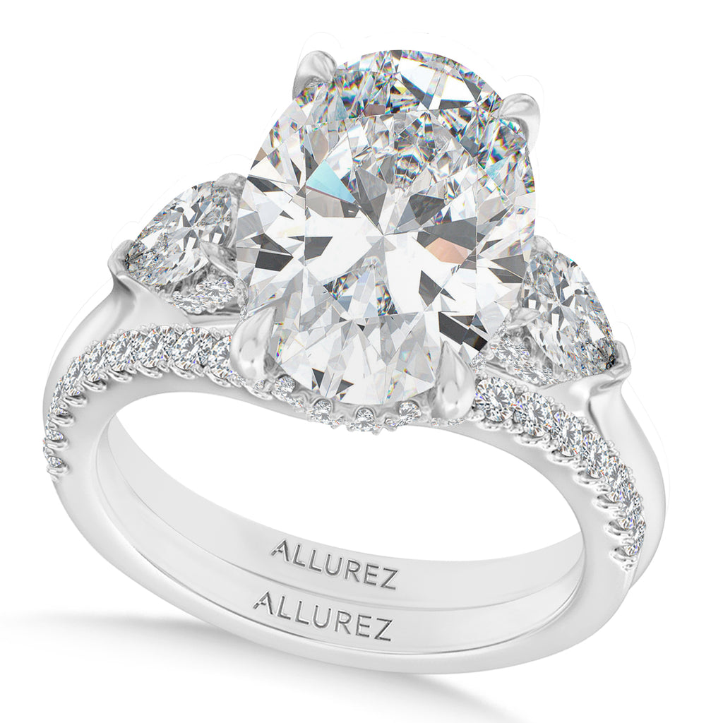 Oval Lab Diamond Bridal Set Platinum (5.33ct)