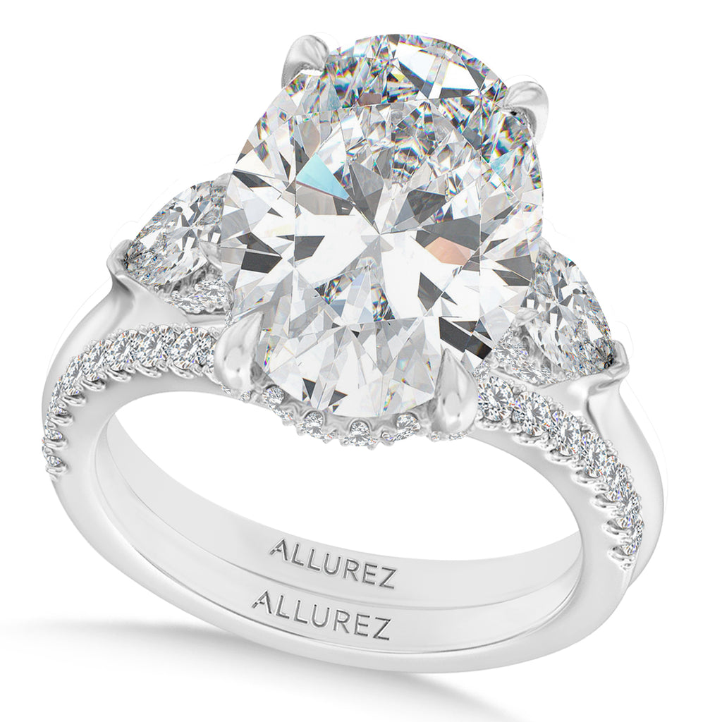 Oval Lab Diamond Bridal Set Platinum (7.33ct)