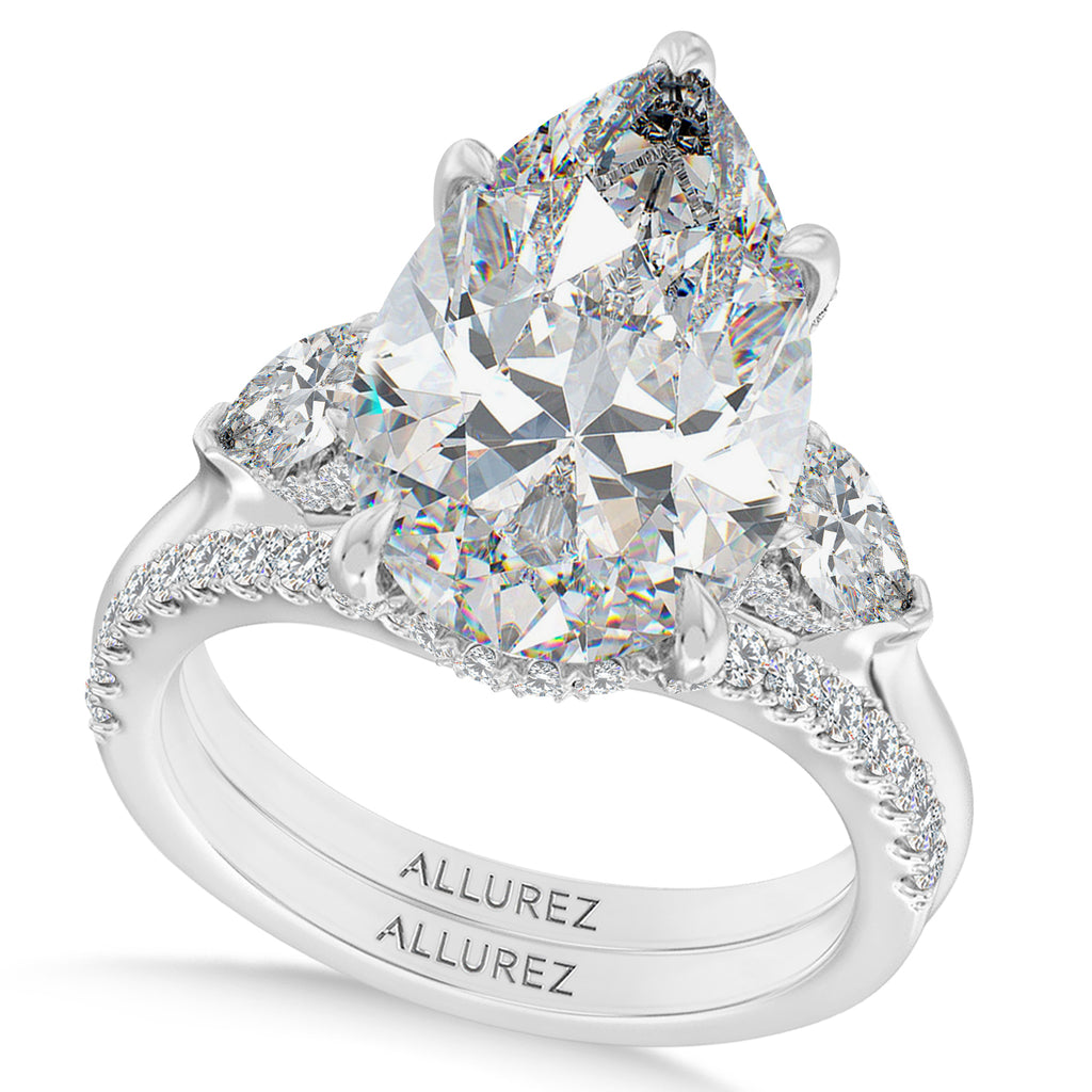 Pear Lab Diamond Bridal Set Platinum (5.33ct)