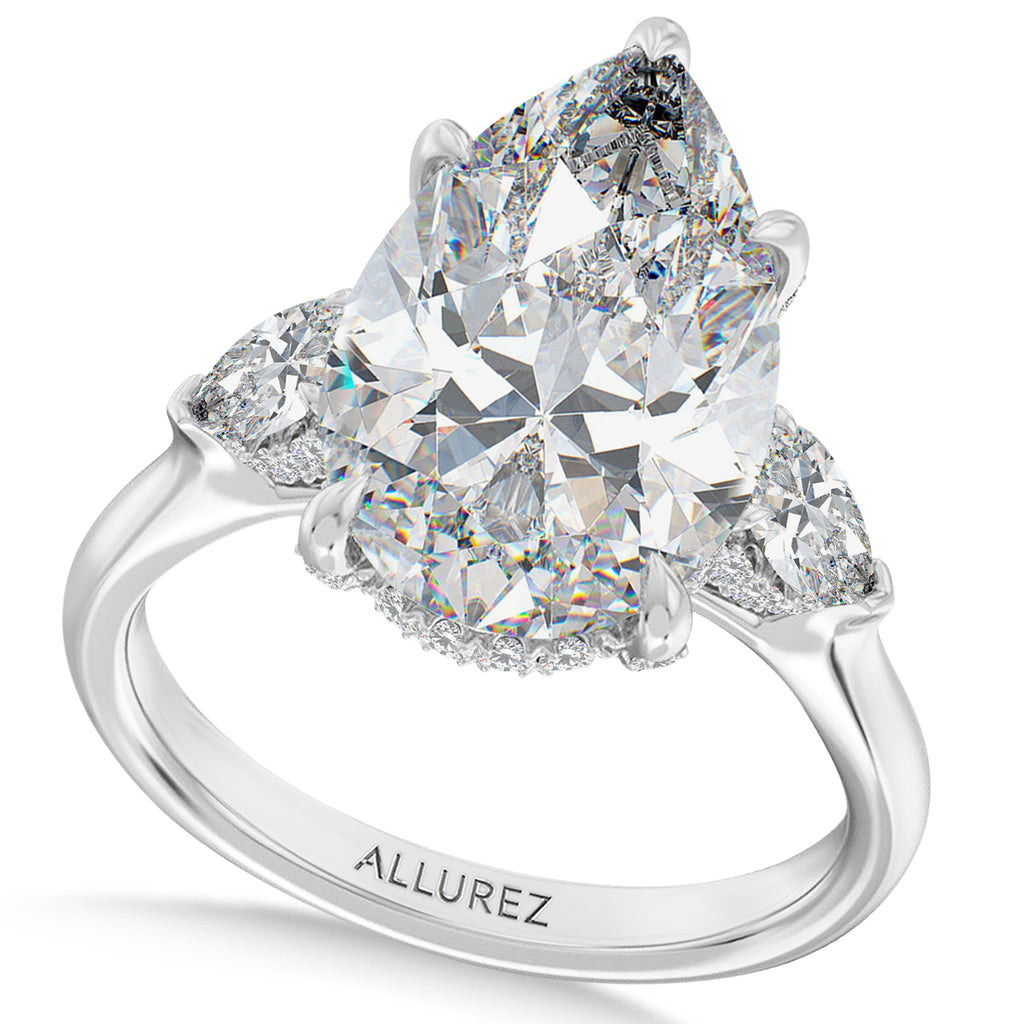 Pear Lab Diamond Bridal Set Platinum (7.33ct)