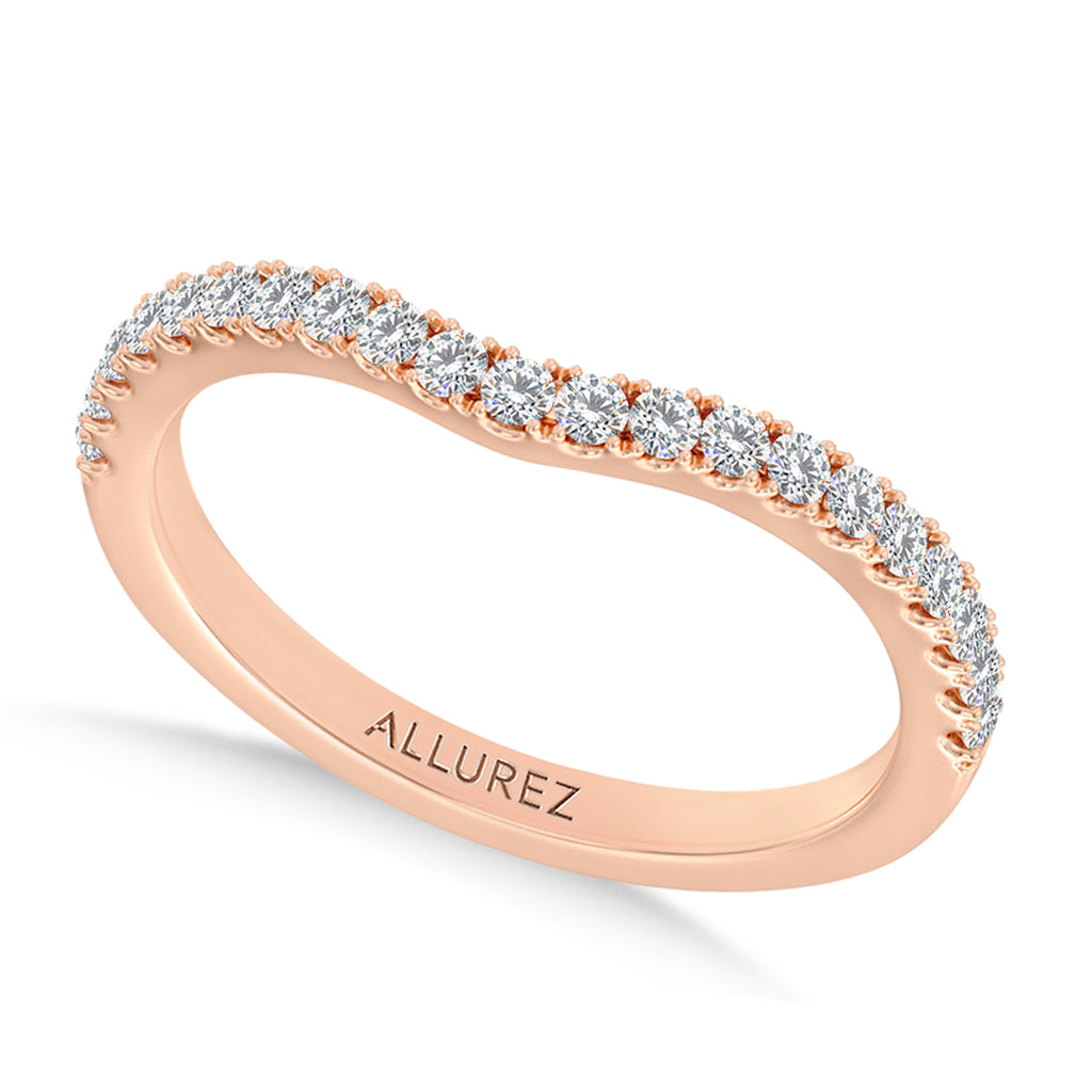 Round Lab Diamond Wedding Ring Band 14K Rose Gold (0.33ct)