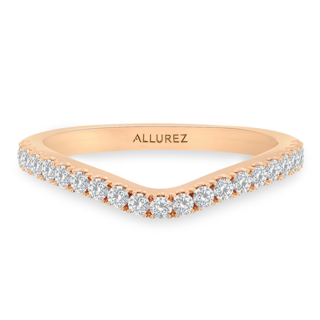 Round Lab Diamond Wedding Ring Band 18K Rose Gold (0.33ct)