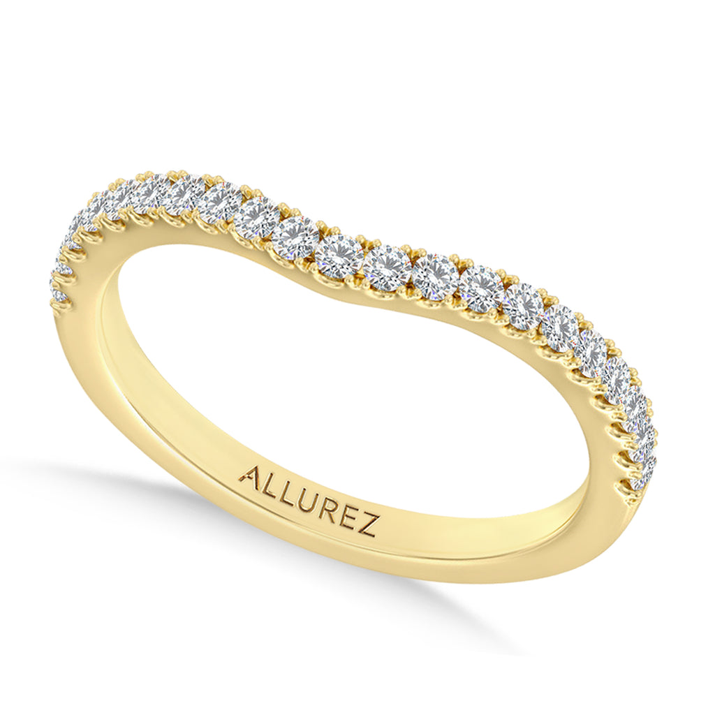 Round Lab Diamond Wedding Ring Band 18K Yellow Gold (0.33ct)