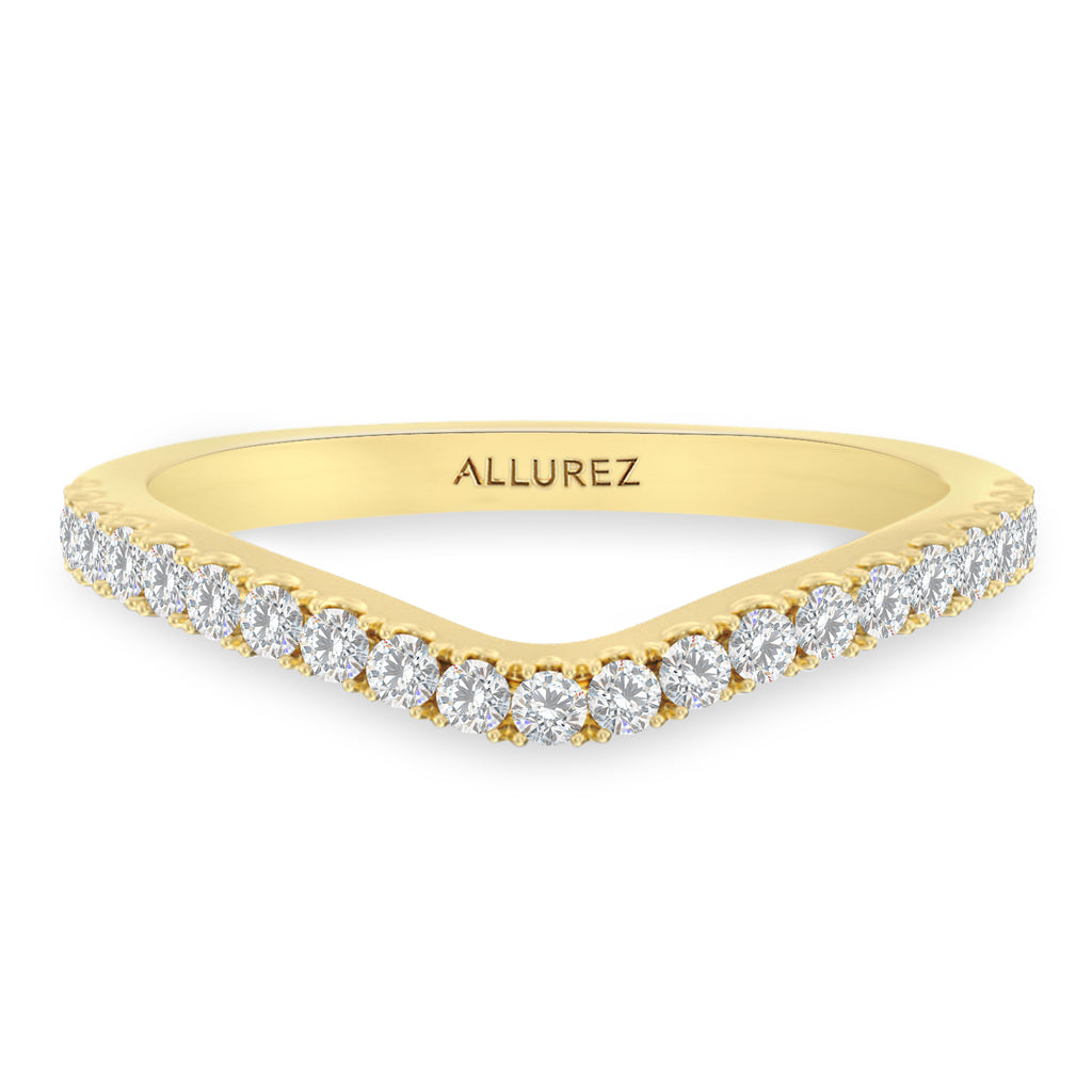 Round Lab Diamond Wedding Ring Band 18K Yellow Gold (0.33ct)