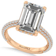 Emerald Lab Diamond Engagement Ring 14K Rose Gold (6.90ct)