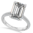 Emerald Lab Diamond Engagement Ring 14K White Gold (4.90ct)